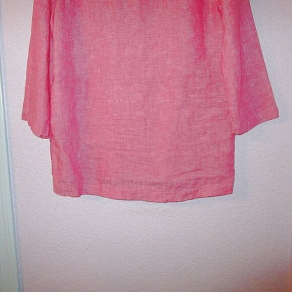 NWT Tahari LINEN Shirt Size S BLOUSE Tunic Top 3/4 SLEEVES V-Neck LIGHTWEIGHT - Picture 11 of 12